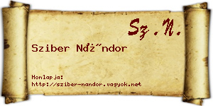 Sziber Nándor névjegykártya