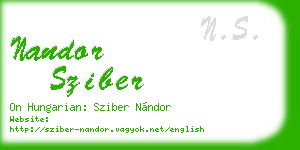 nandor sziber business card